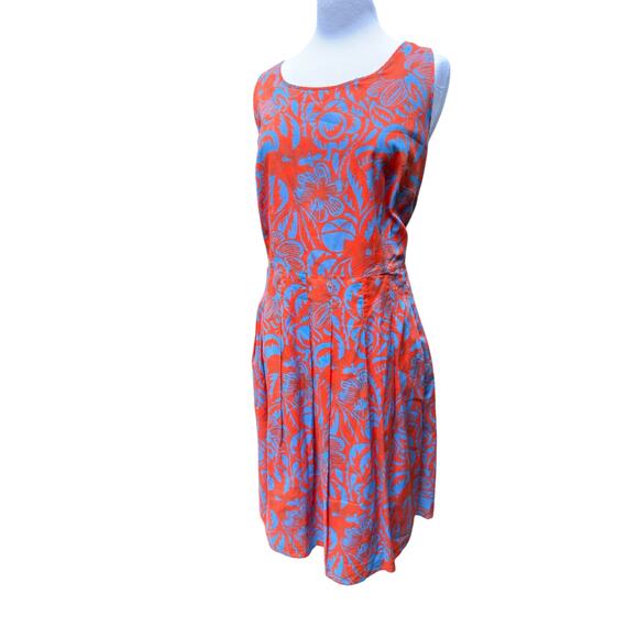 Talbots Dress Women’s 18w Blue Orange Floral Fit & Flare Design Knee Length - Picture 7 of 9